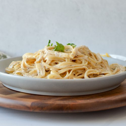 Fettuccine alfredo with store cream cheese