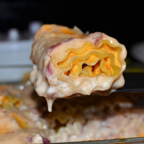 Butternut Squash Lasagna Roll Ups with maple cream sauce
