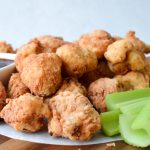 Fried Cauliflower Bites on a plate