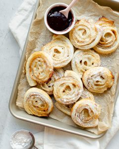 Puff Pastry Rolls with powdered sugar