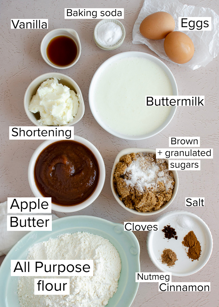Ingredients for Apple Butter Cake