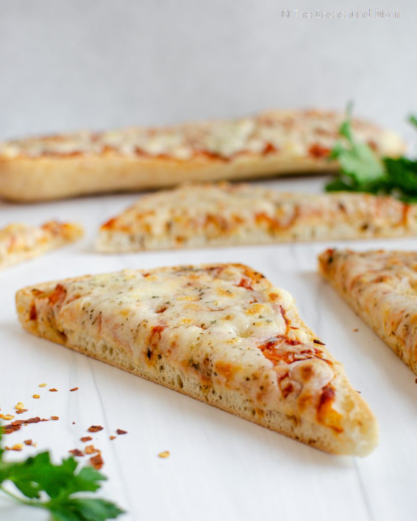 Ciabatta bread pizza slice