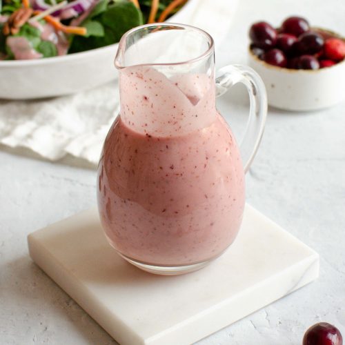 Cranberry Salad Dressing in a glass bottle