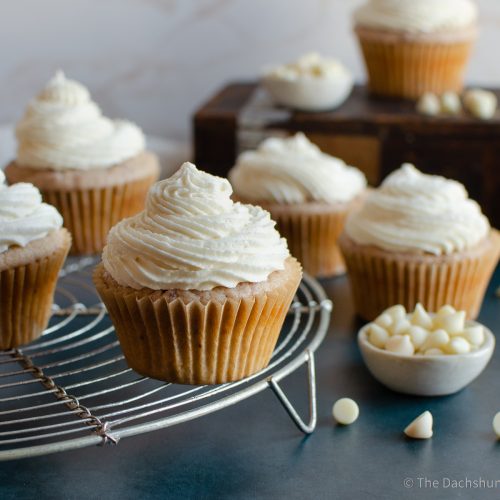White Chocolate Buttercream on cupcakes