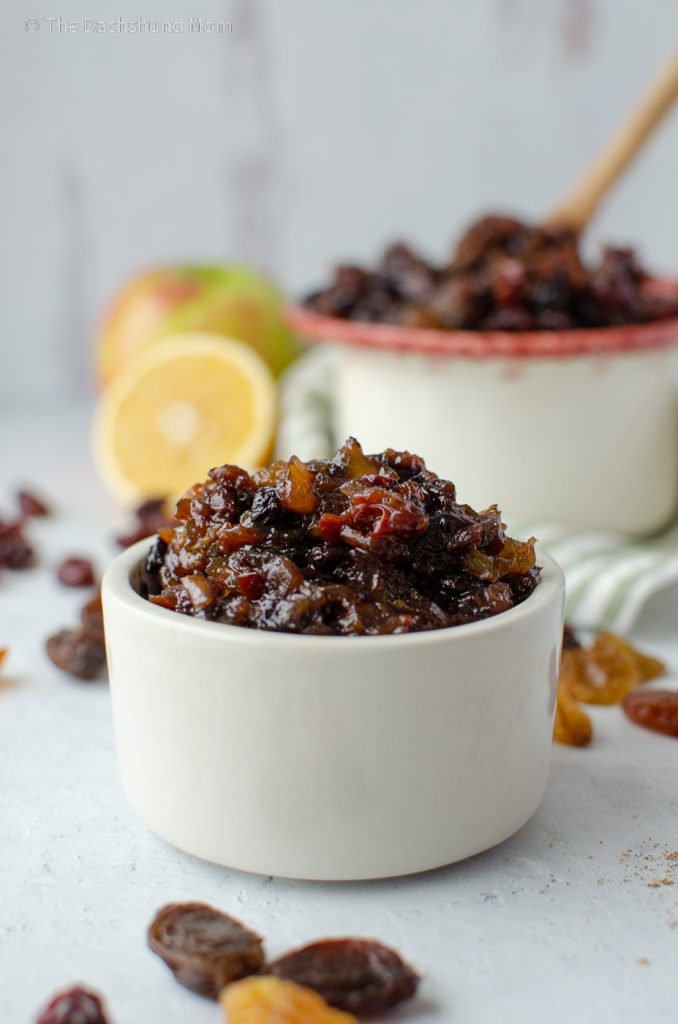 Homemade mincemeat in a dish