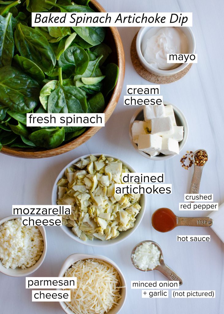 Spinach artichoke dip ingredients